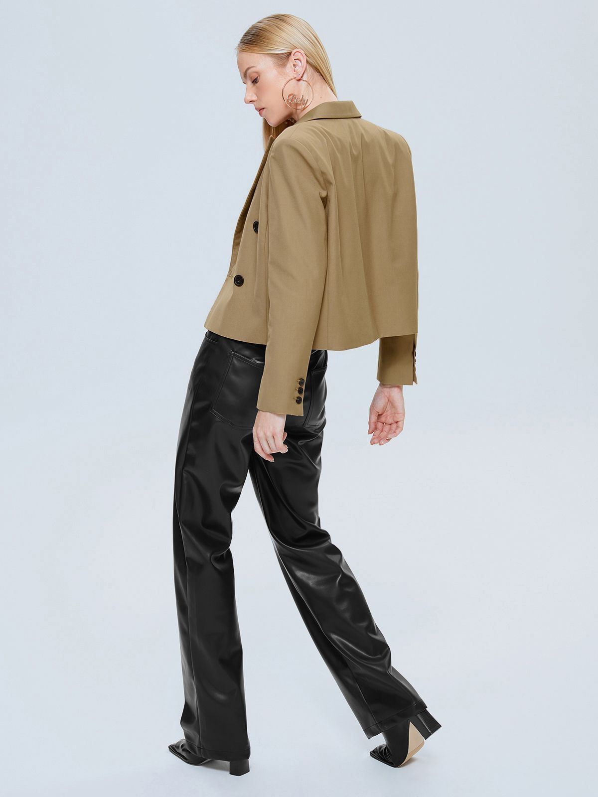 Cropped Double Breasted Blazer Jacket sold by COMMENSE product image thumbnail 3