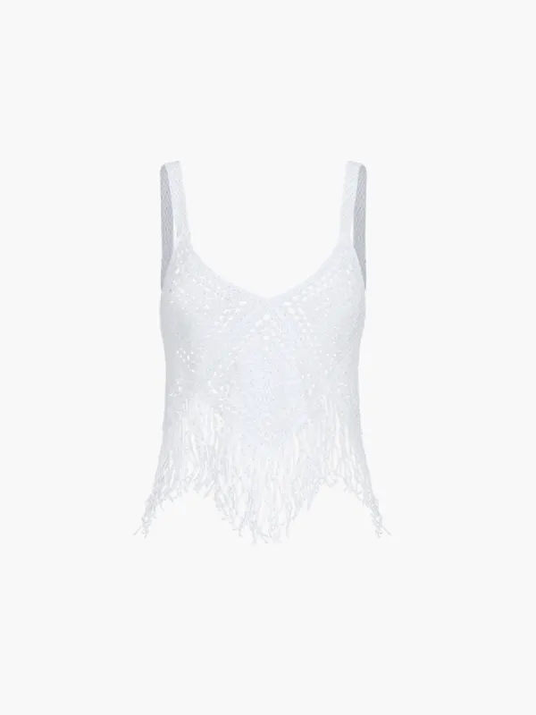 Tassel Hem Sweater Vest sold by COMMENSE