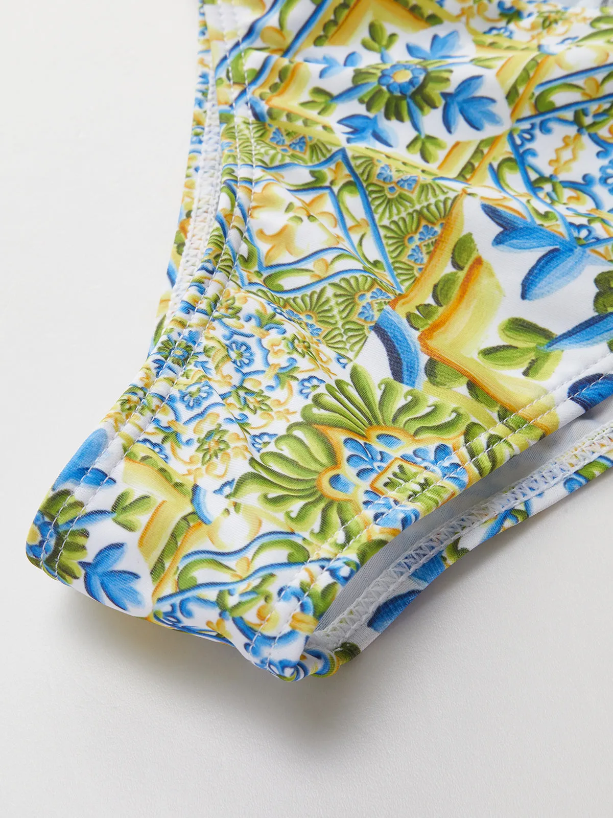 Strapless Print Knotted Bikini Set sold by COMMENSE product image thumbnail 4