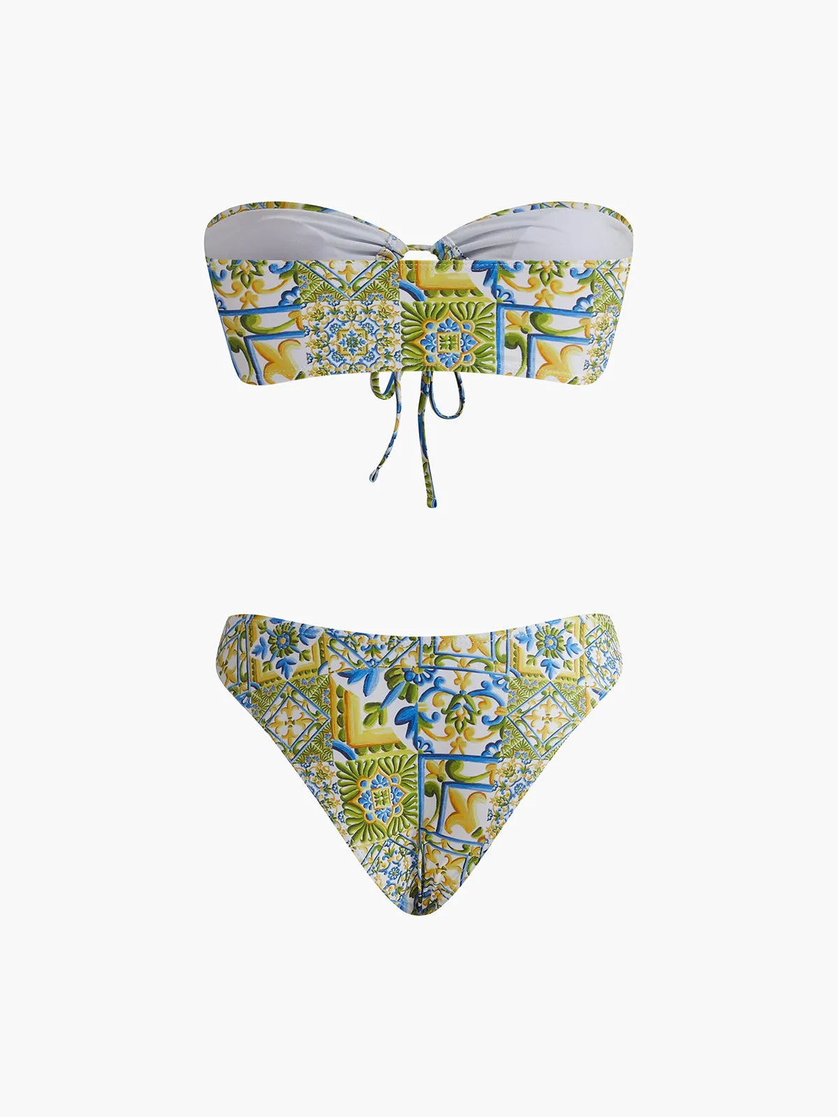 Strapless Print Knotted Bikini Set sold by COMMENSE product image thumbnail 2