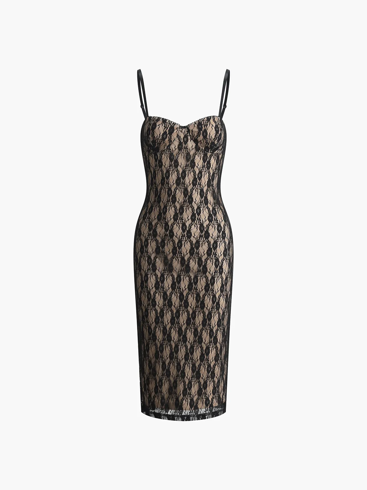 Lace Midi Cami Dress sold by COMMENSE