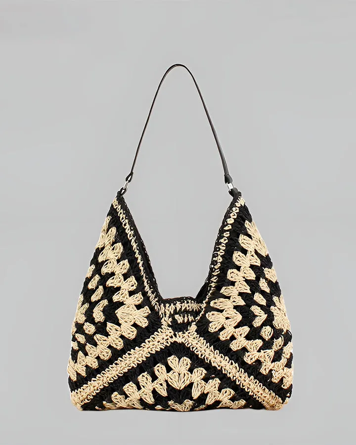 Vintage Crochet Macrame Shoulder Bag sold by COMMENSE product image thumbnail 4
