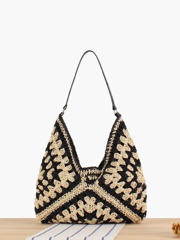 Vintage Crochet Macrame Shoulder Bag sold by COMMENSE