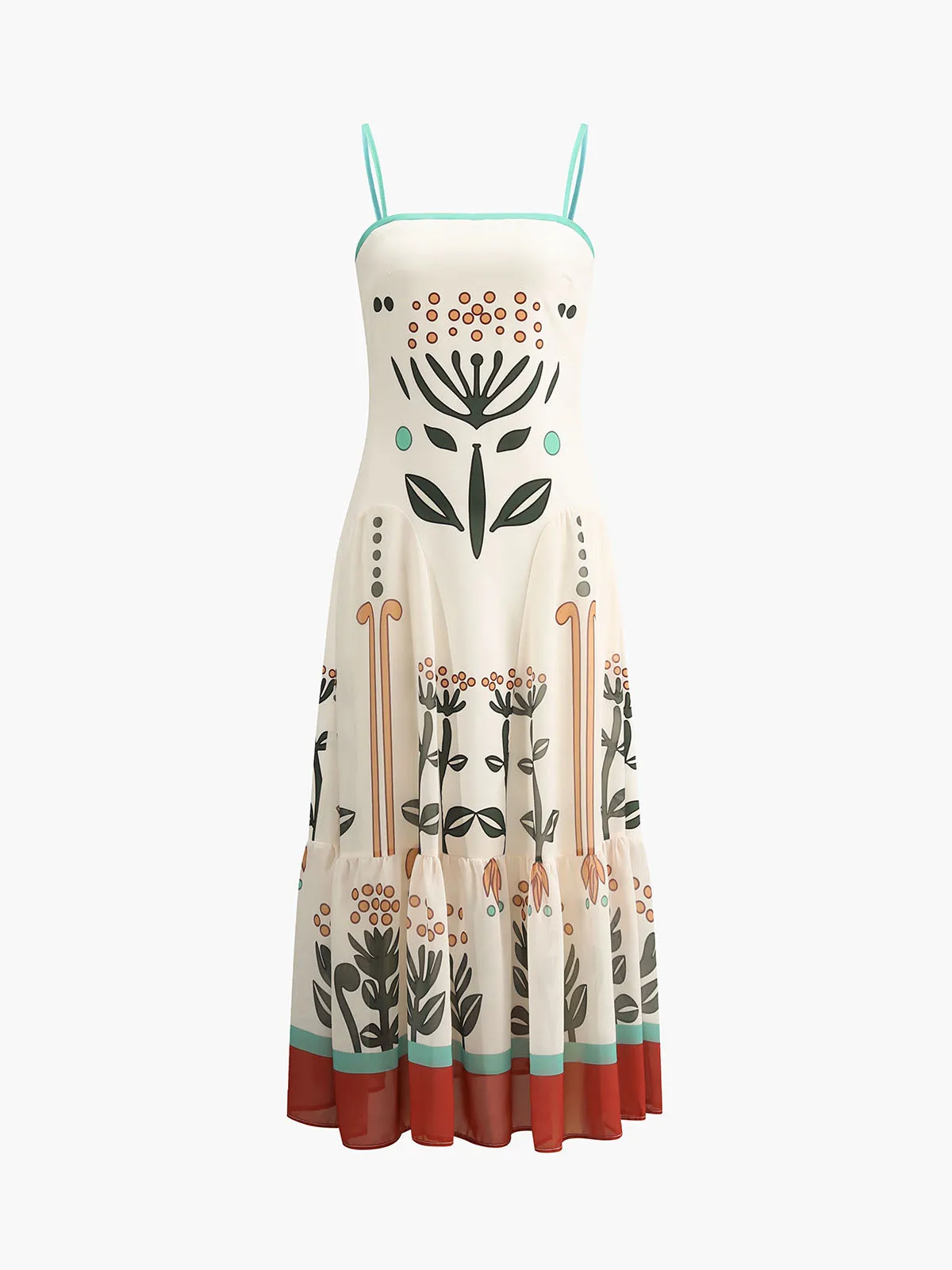 Plant Print Cami Midi Dress sold by COMMENSE