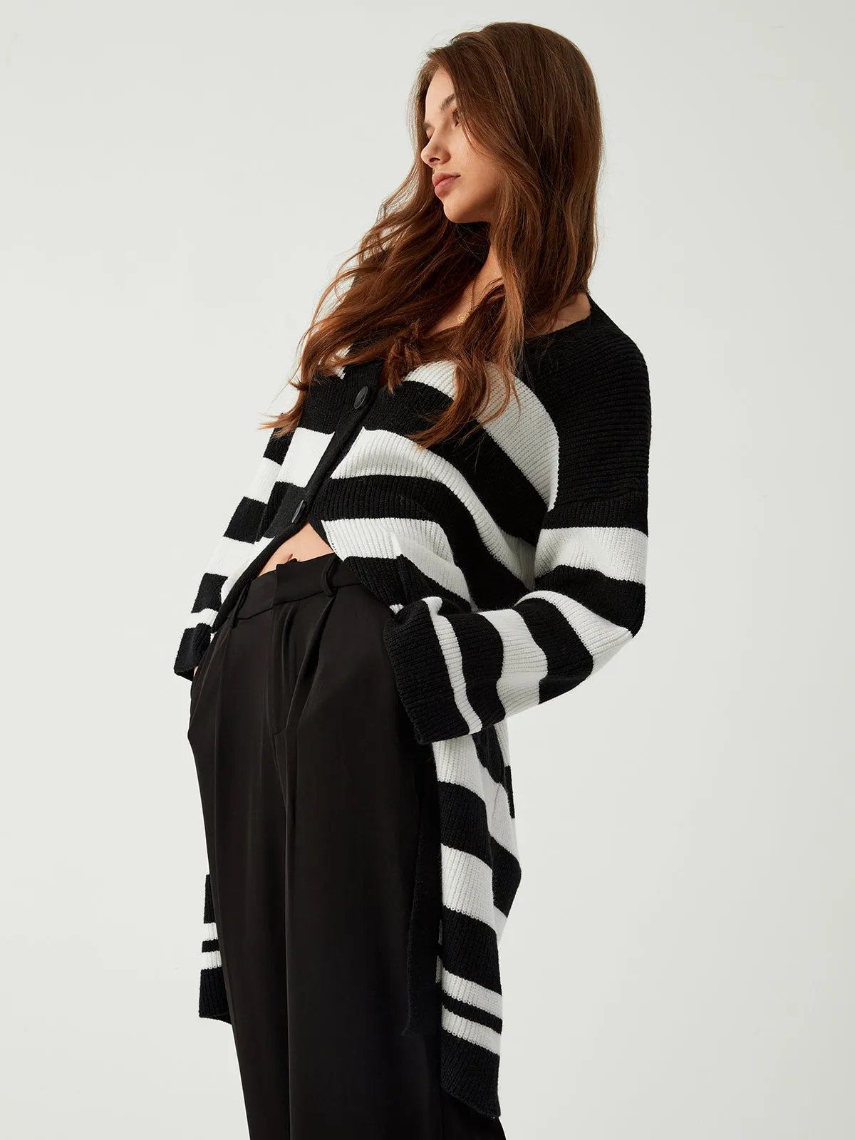 Stripe Long Cardigan sold by COMMENSE product image thumbnail 3