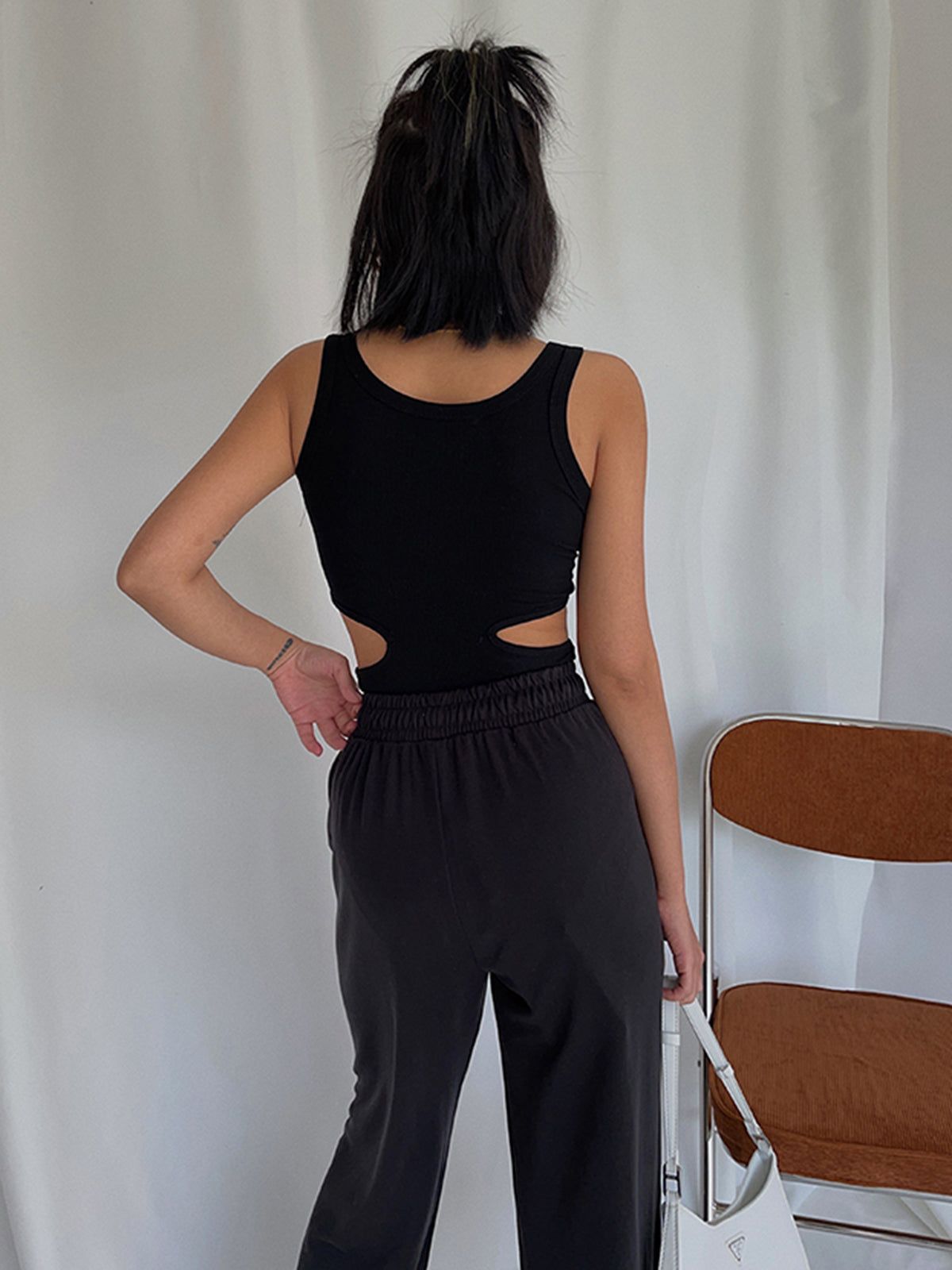 Waist Cutout Square Neck Bodysuit sold by COMMENSE product image thumbnail 3