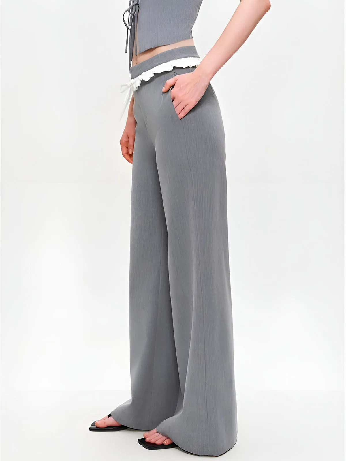 Ruffle Wide Leg Pants sold by COMMENSE product image thumbnail 4