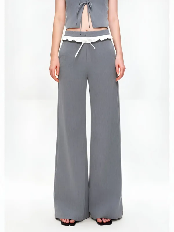 Ruffle Wide Leg Pants sold by COMMENSE