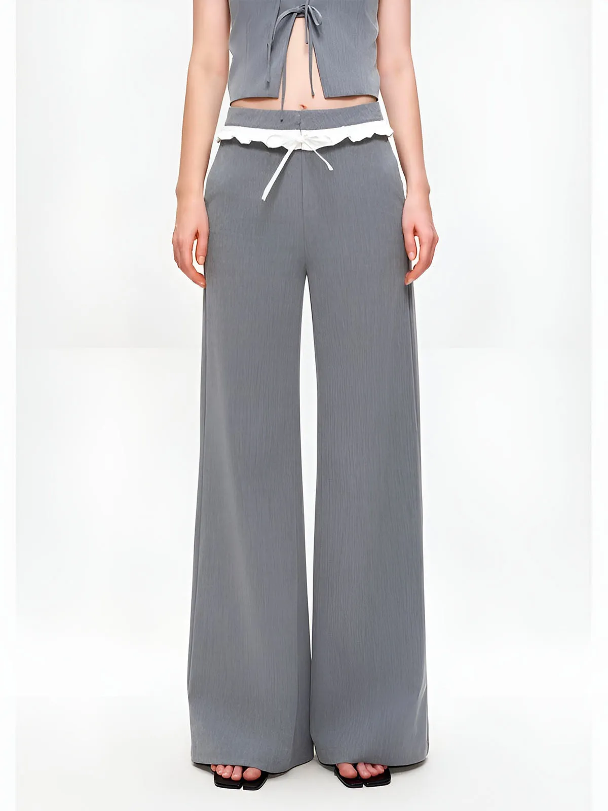 Ruffle Wide Leg Pants sold by COMMENSE