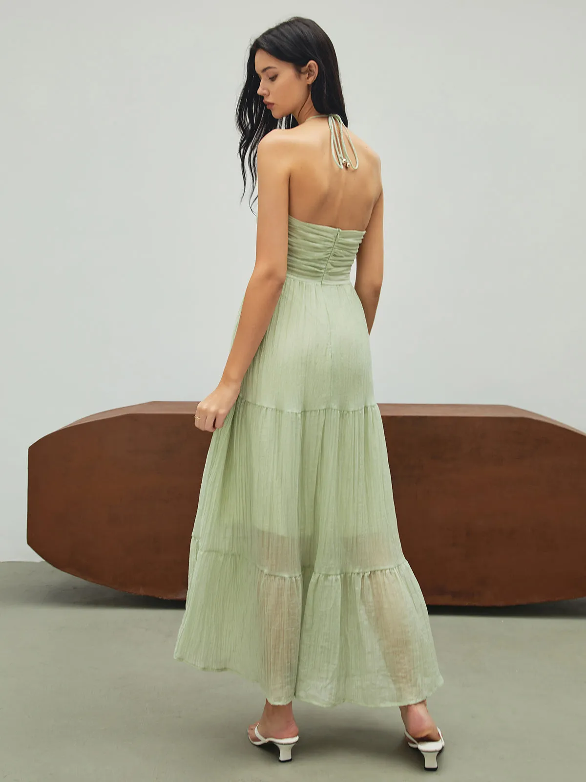 Halter Backless Vacation Long Dress sold by COMMENSE product image thumbnail 2