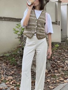 Cross My Heart Button Down Knit Vest sold by COMMENSE