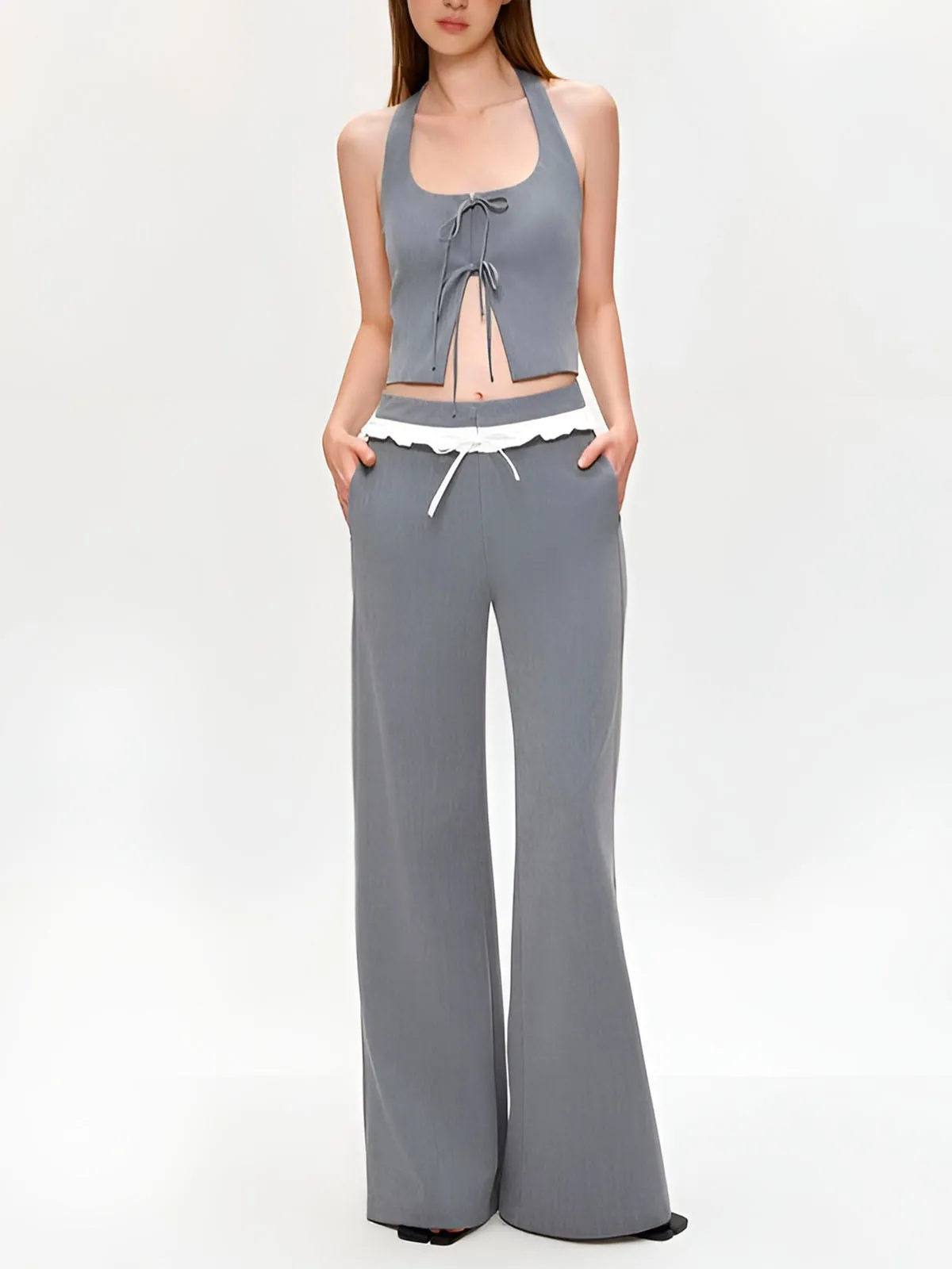 Ruffle Wide Leg Pants sold by COMMENSE product image thumbnail 2