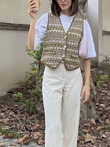 Cross My Heart Button Down Knit Vest sold by COMMENSE
