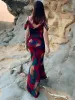 Sheer Floral Print Cami Long Dress sold by COMMENSE