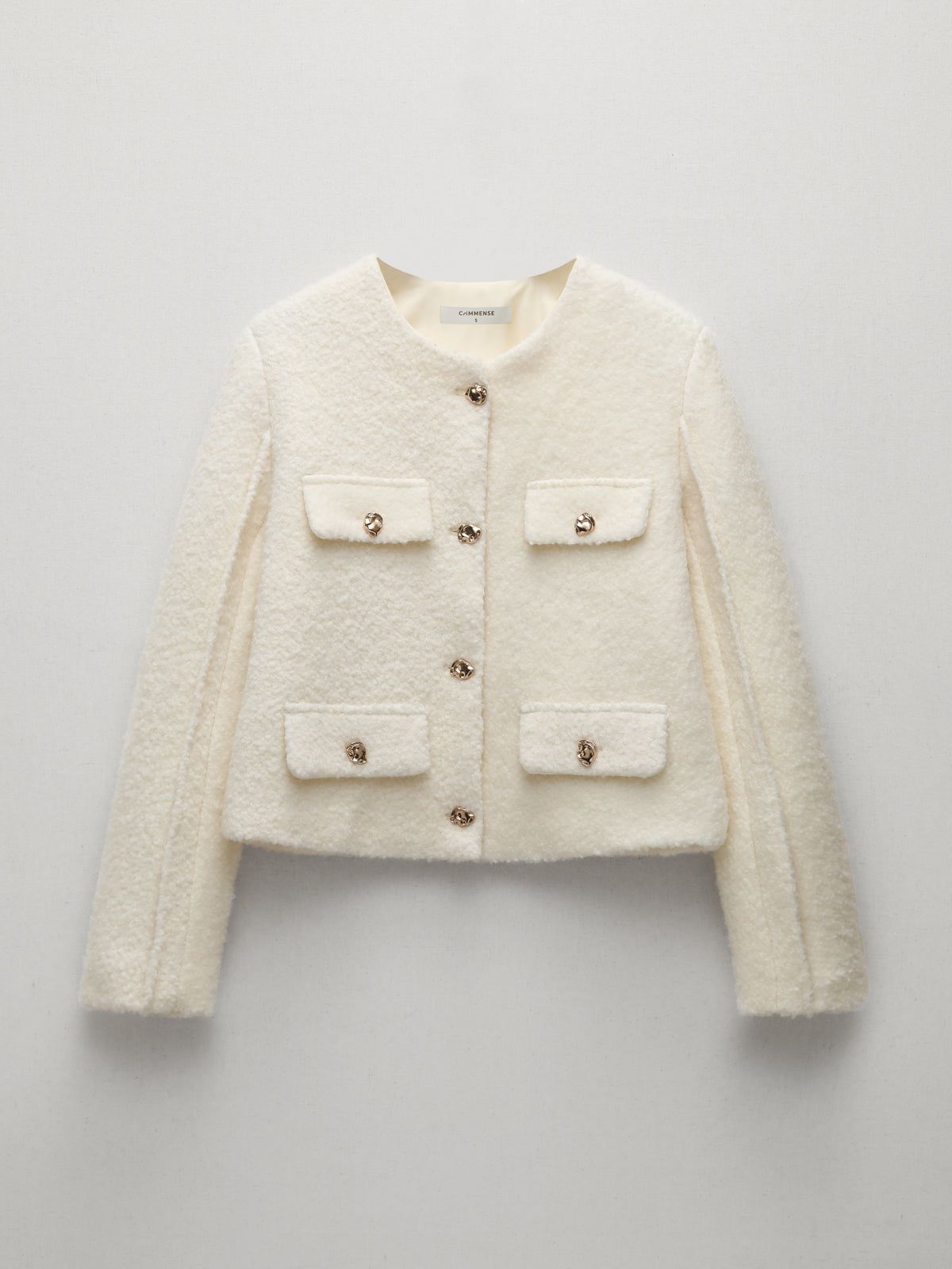 Tweed Button Detail Jacket sold by COMMENSE