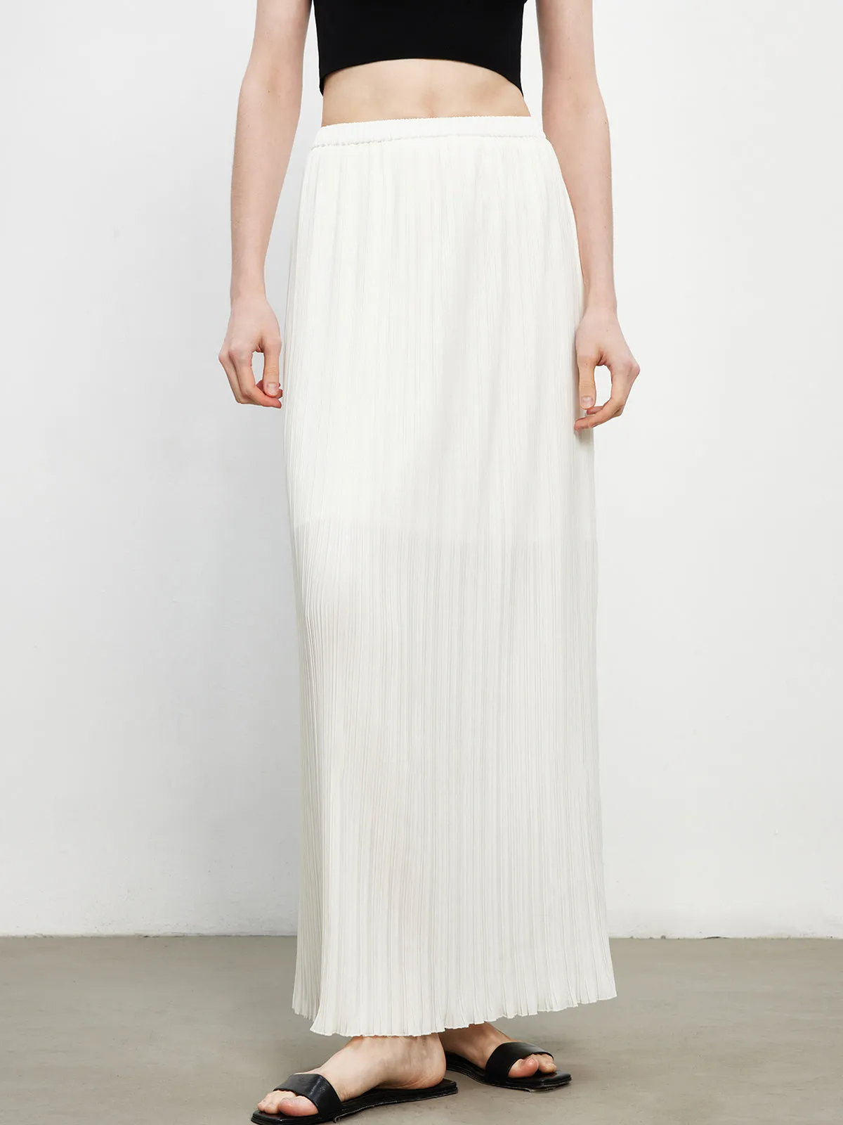 Solid Pleated Shift Skirt sold by COMMENSE product image thumbnail 5