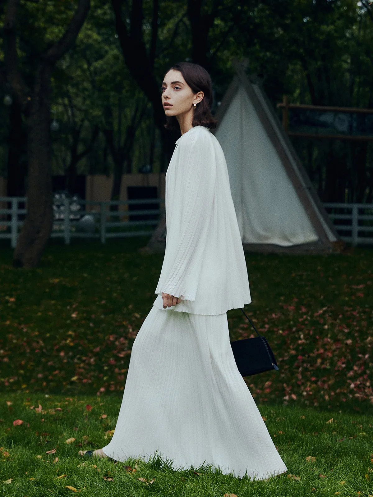 Solid Pleated Shift Skirt sold by COMMENSE product image thumbnail 3