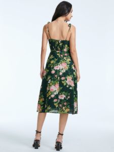 Floral Bloom Contour Midi Strap Dress sold by COMMENSE