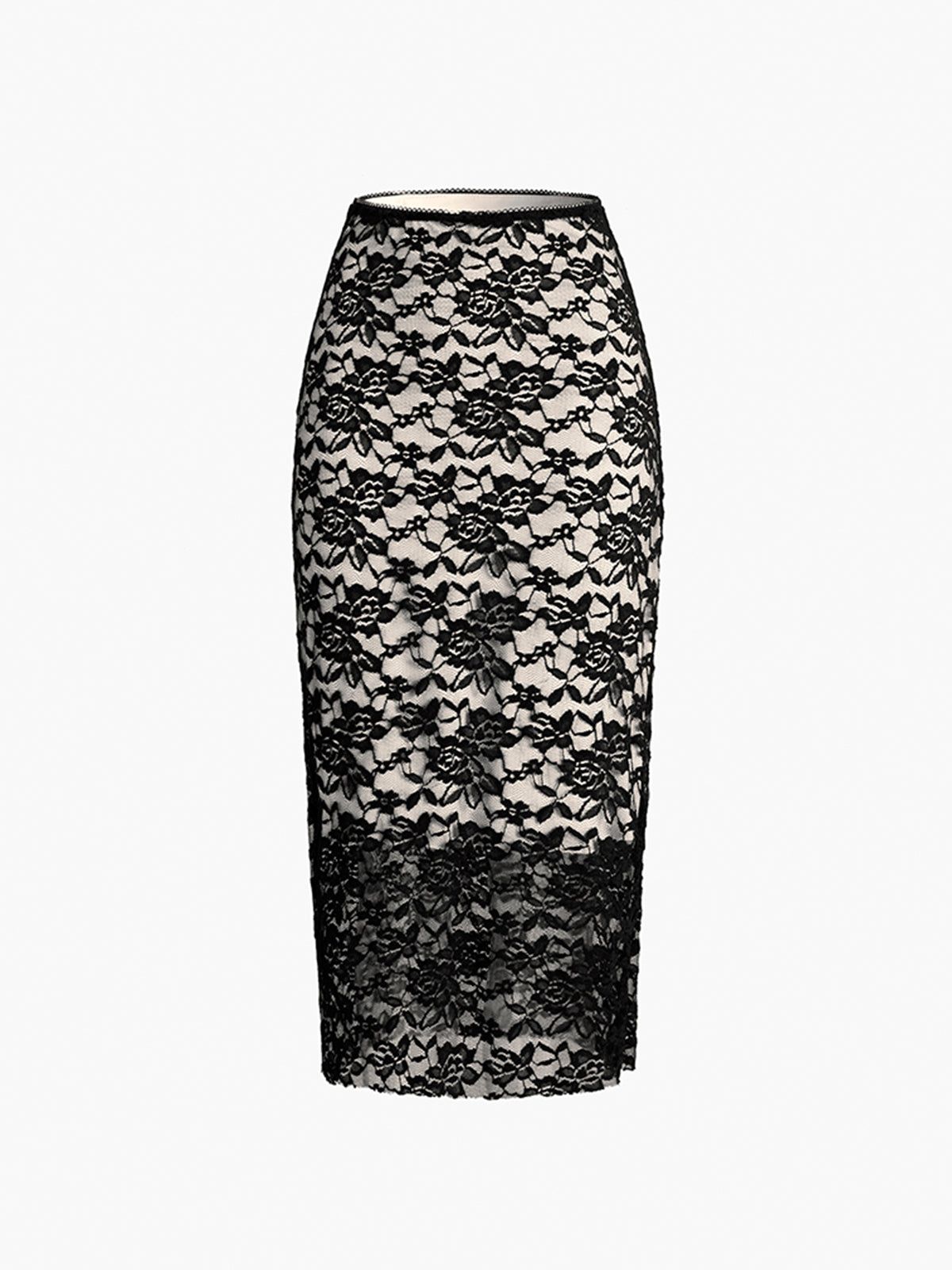 Floral Lace Two Piece Skirt Set sold by COMMENSE product image thumbnail 4
