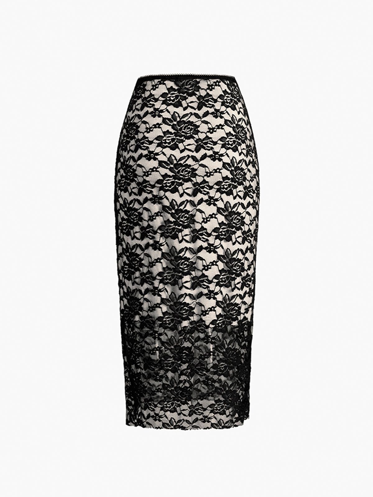 Floral Lace Two Piece Skirt Set sold by COMMENSE product image thumbnail 5
