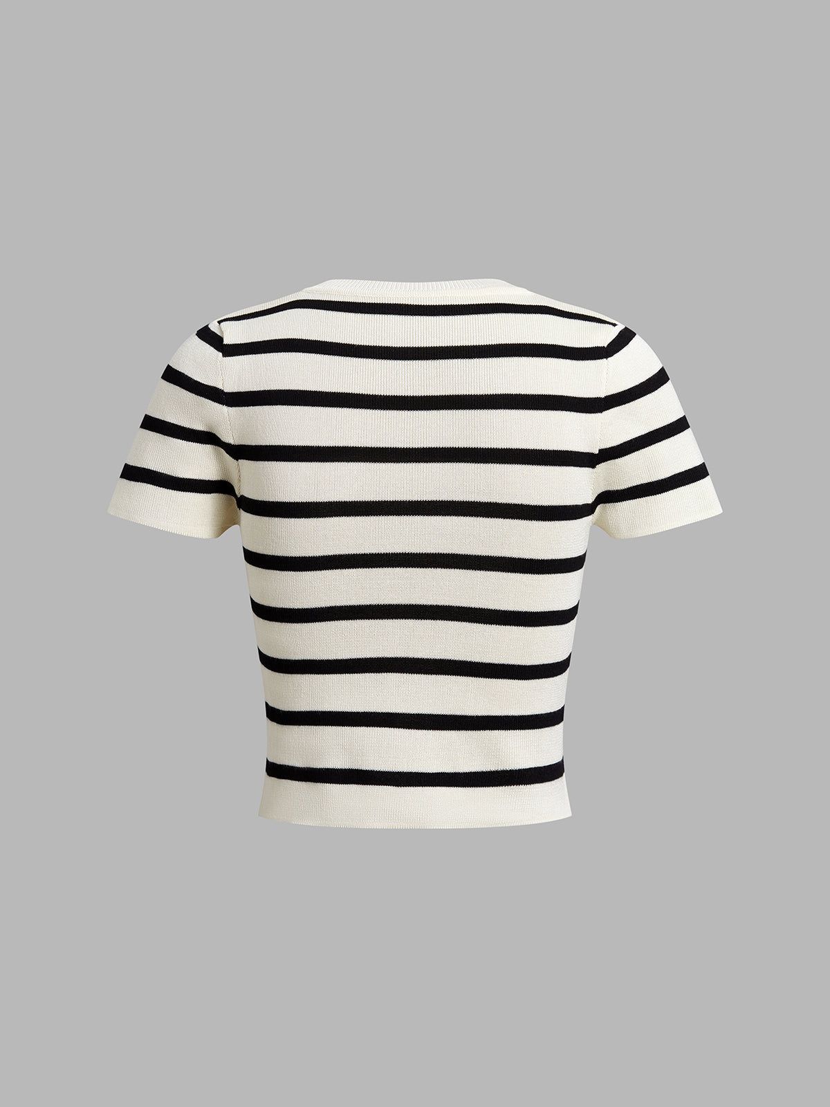 Wear Your Stripes Cropped Knit Top sold by COMMENSE product image thumbnail 4