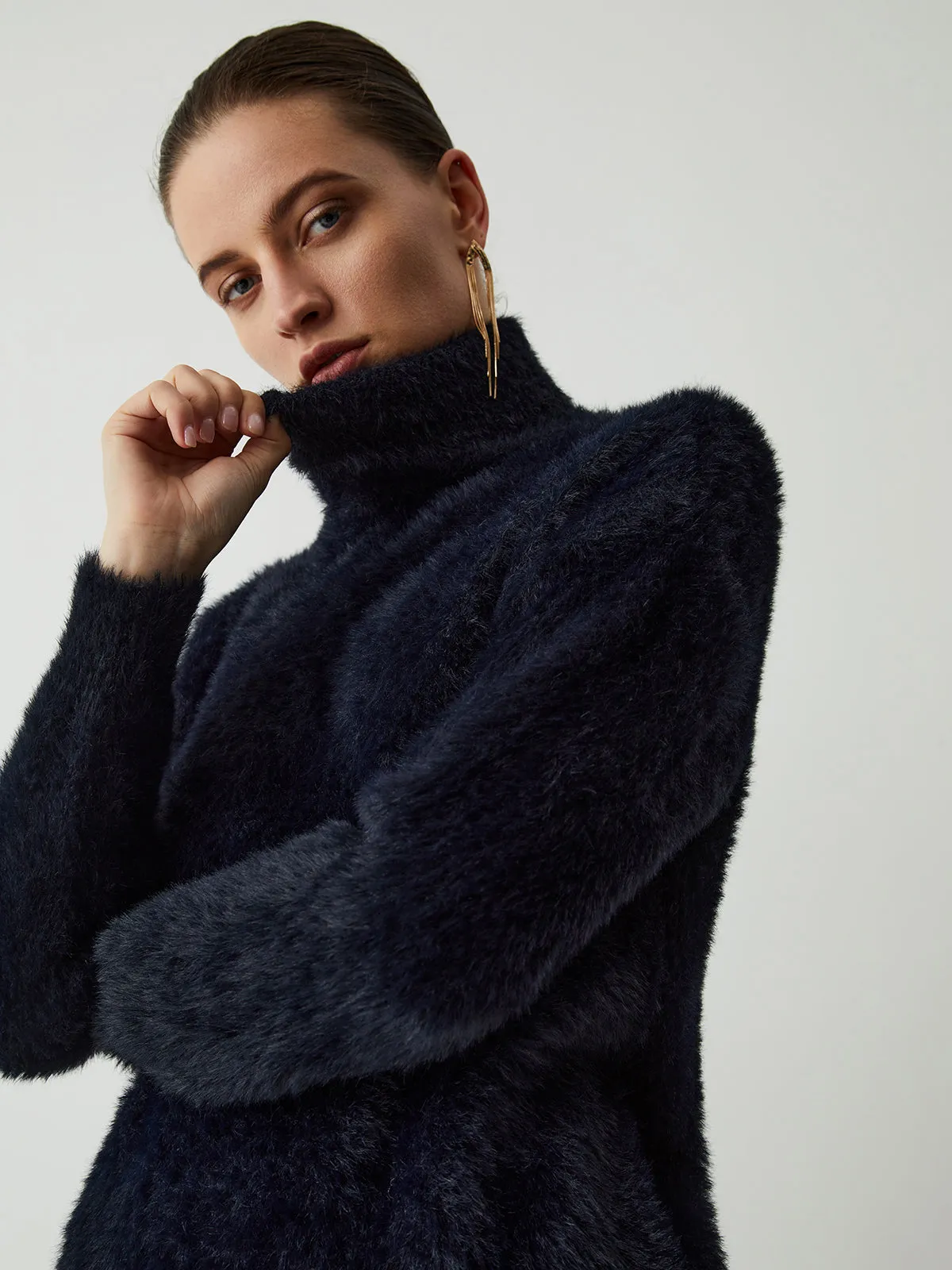 Fuzzy Turtleneck Sweater sold by COMMENSE product image thumbnail 2