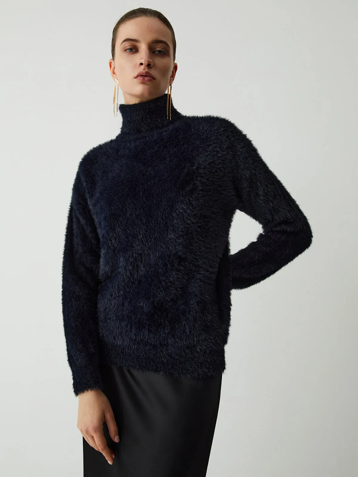 Fuzzy Turtleneck Sweater sold by COMMENSE product image thumbnail 3