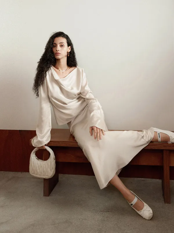 Elegant Cowl Neck Long Sleeve Blouse sold by COMMENSE