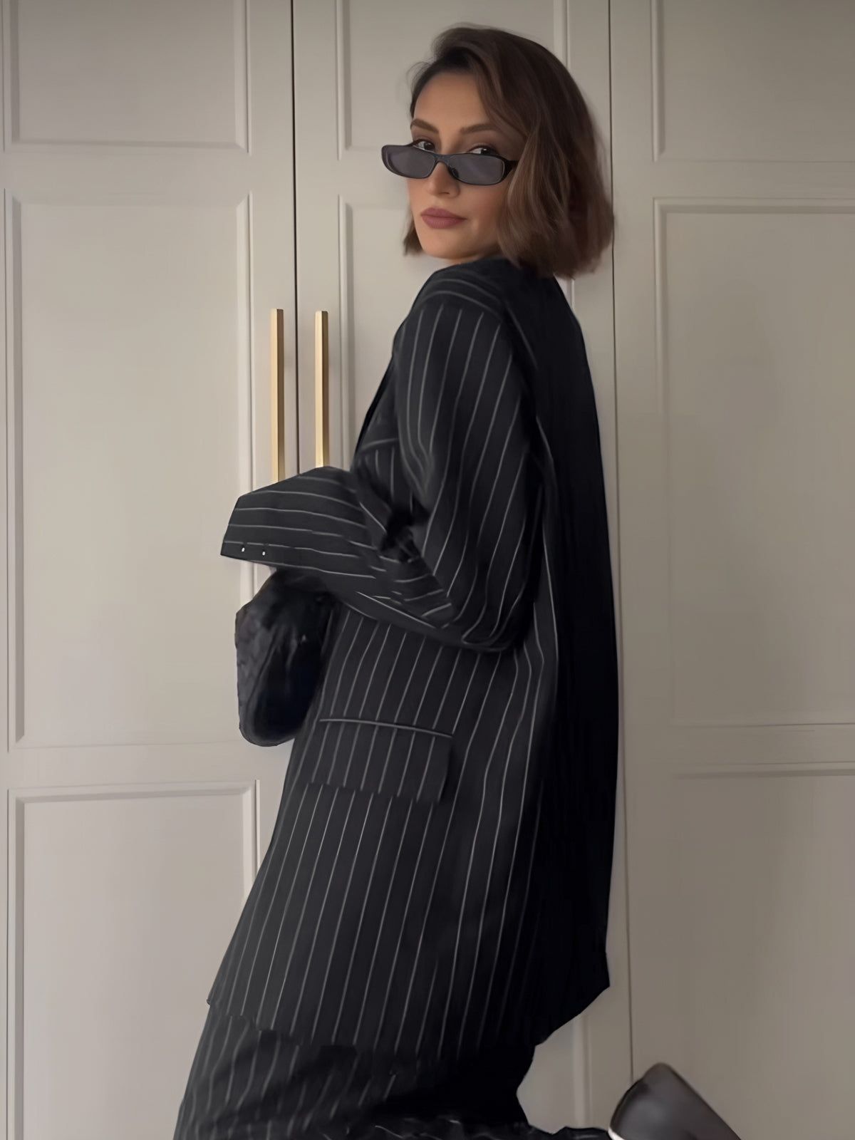 Striped Double-Breasted Blazer sold by COMMENSE product image thumbnail 4