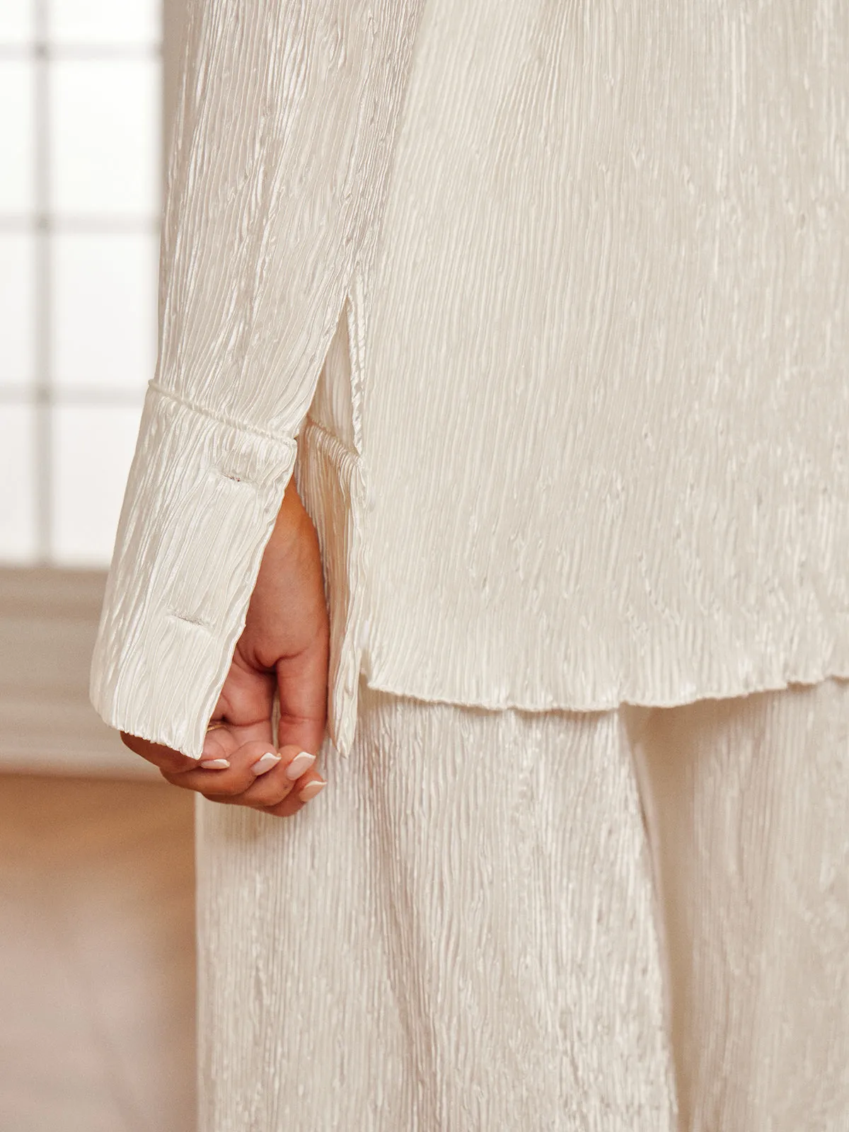 Minimalist Plisse Soft Polo Shirt sold by COMMENSE product image thumbnail 5