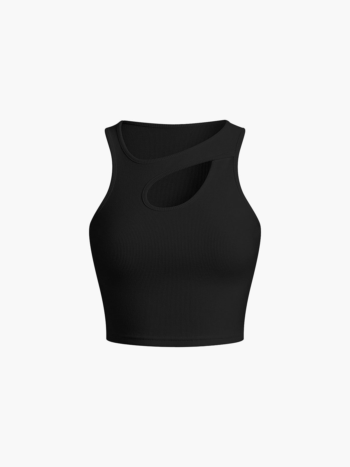 Asymmetrical Cutout Crop Tank Top sold by COMMENSE product image thumbnail 4