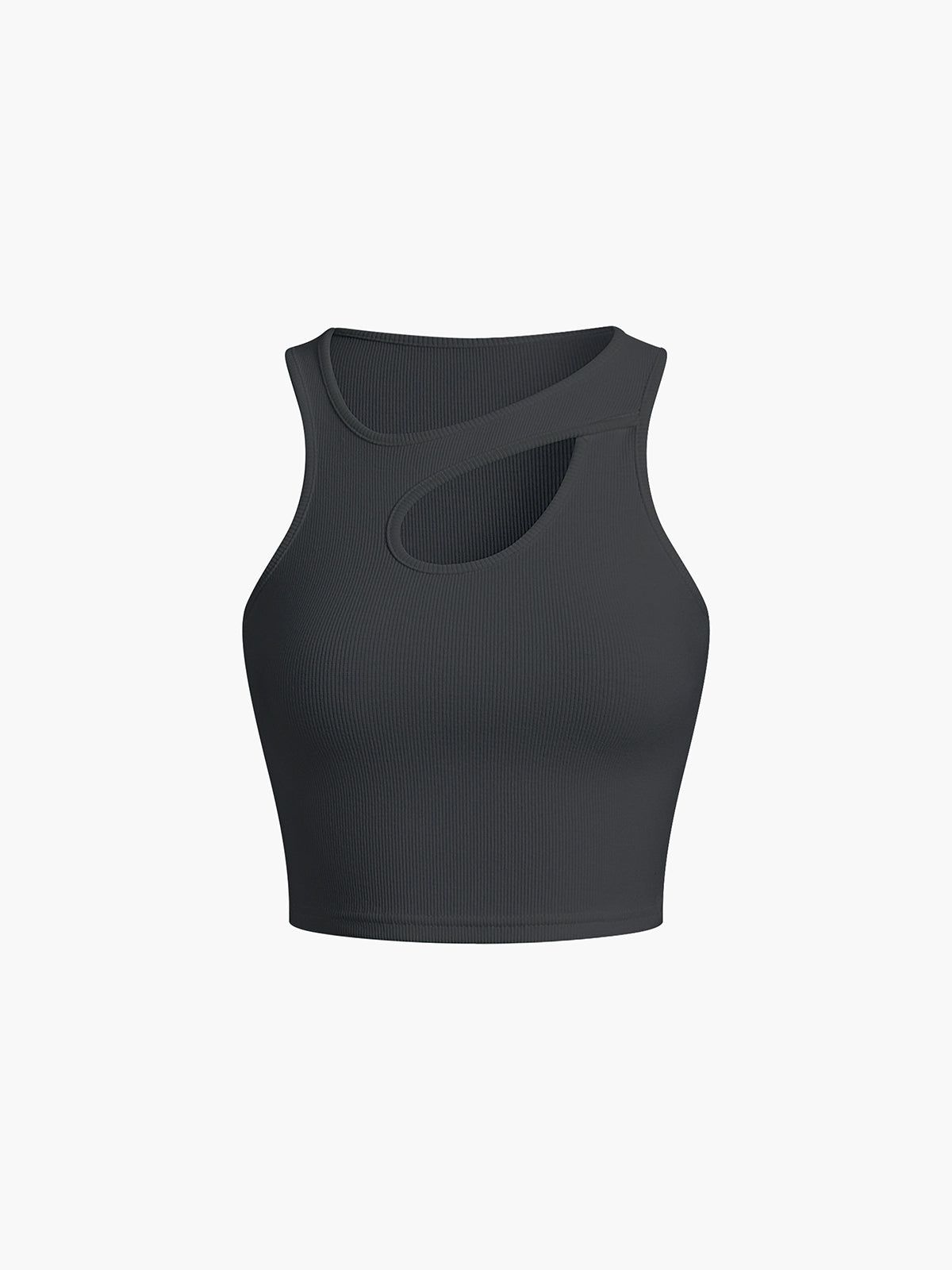 Asymmetrical Cutout Crop Tank Top sold by COMMENSE product image thumbnail 6