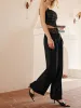 Lace Patchwork Pocket Straight Leg Pants sold by COMMENSE