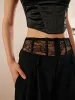 Lace Patchwork Pocket Straight Leg Pants sold by COMMENSE