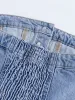 Button Up Denim Strapless Tube Top sold by COMMENSE