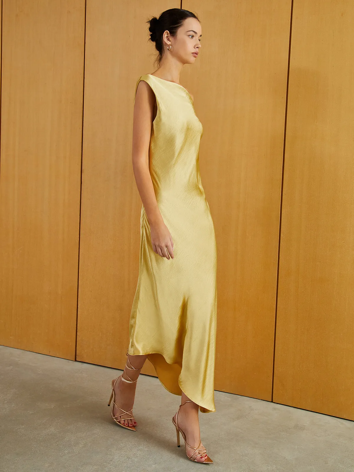 Satin Backless Sleeveless Long Dress sold by COMMENSE product image thumbnail 5