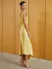 Satin Backless Sleeveless Long Dress sold by COMMENSE