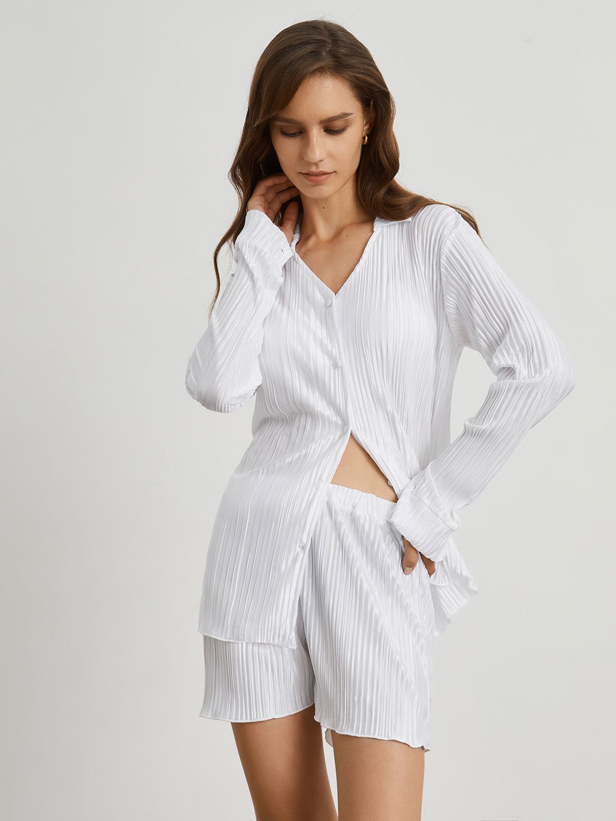 Snowflake Plisse Two Piece Shorts Set sold by COMMENSE product image thumbnail 2