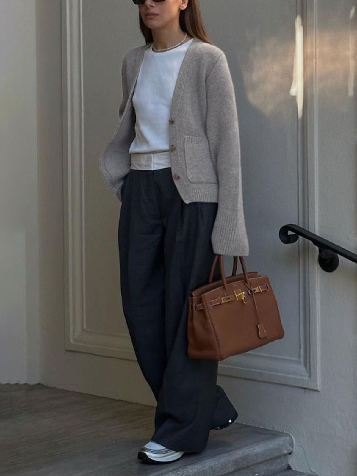 Casual Pocket Button-down Cardigan sold by COMMENSE