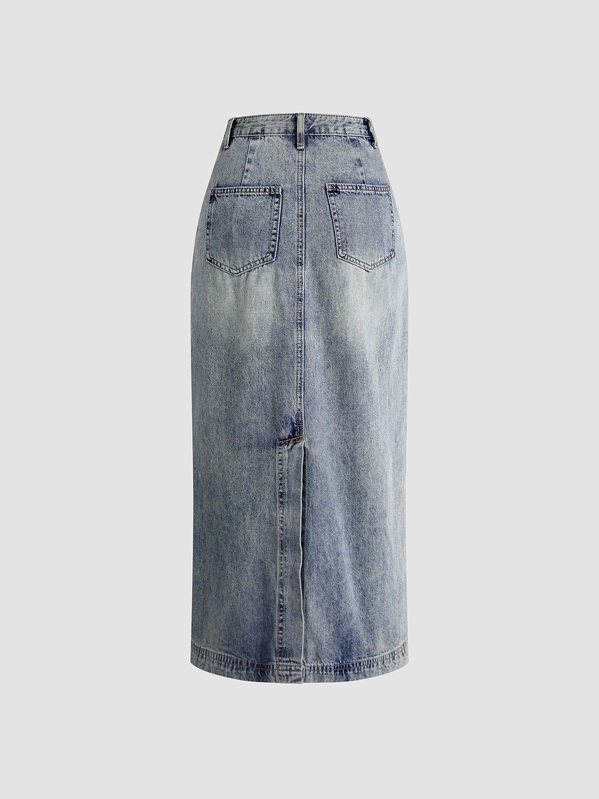 Essential Slit Denim Maxi Skirt sold by COMMENSE product image thumbnail 2