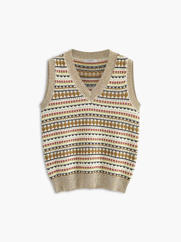 Nu Boheme Contrast Trim Sweater Vest sold by COMMENSE