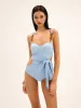 Beaded Cutout Underwire One Piece Swimsuit sold by COMMENSE