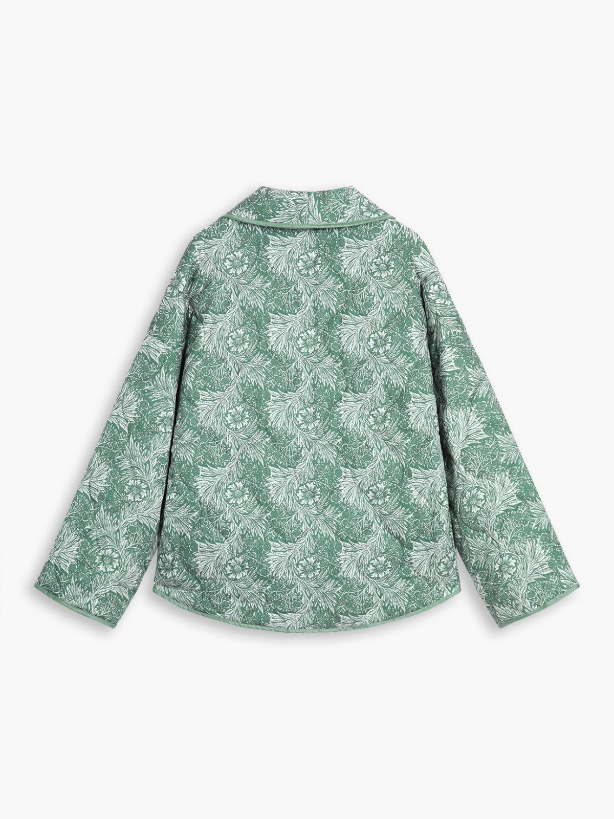 Green Floral Double Pockets Quilted Coat sold by COMMENSE product image thumbnail 2
