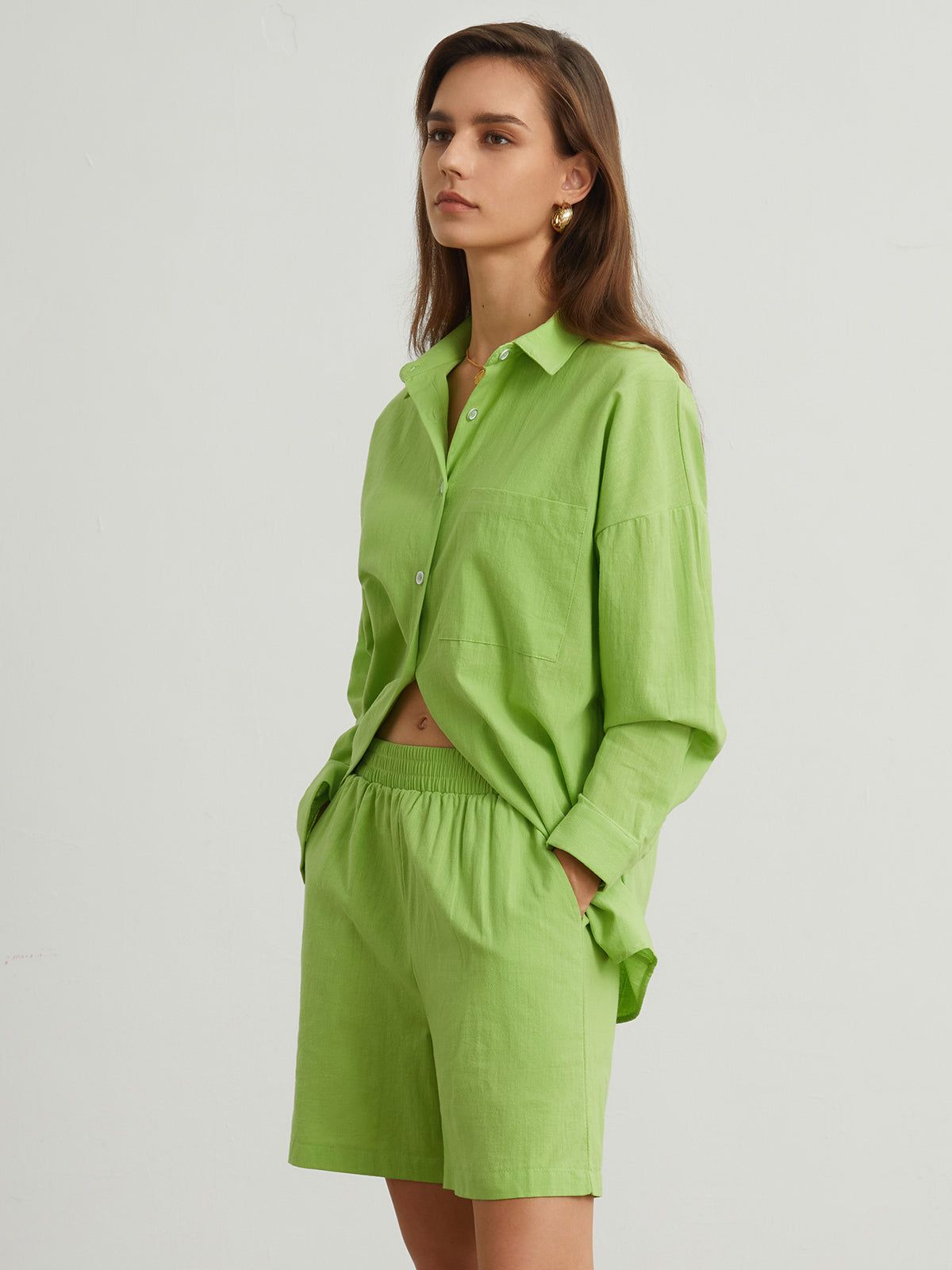 Summer Hint Cotton Two Piece Shorts Set sold by COMMENSE product image thumbnail 5