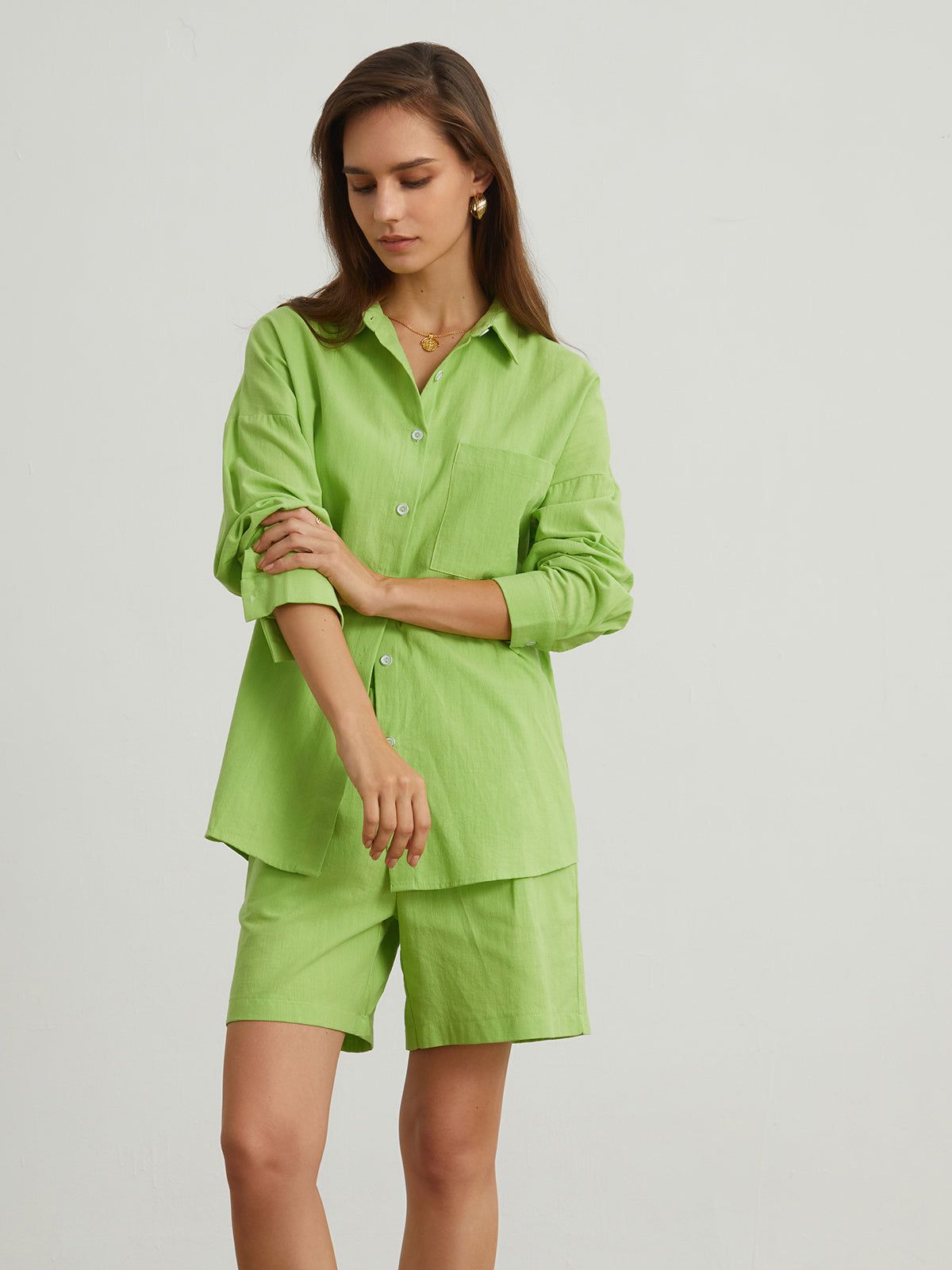 Summer Hint Cotton Two Piece Shorts Set sold by COMMENSE product image thumbnail 4
