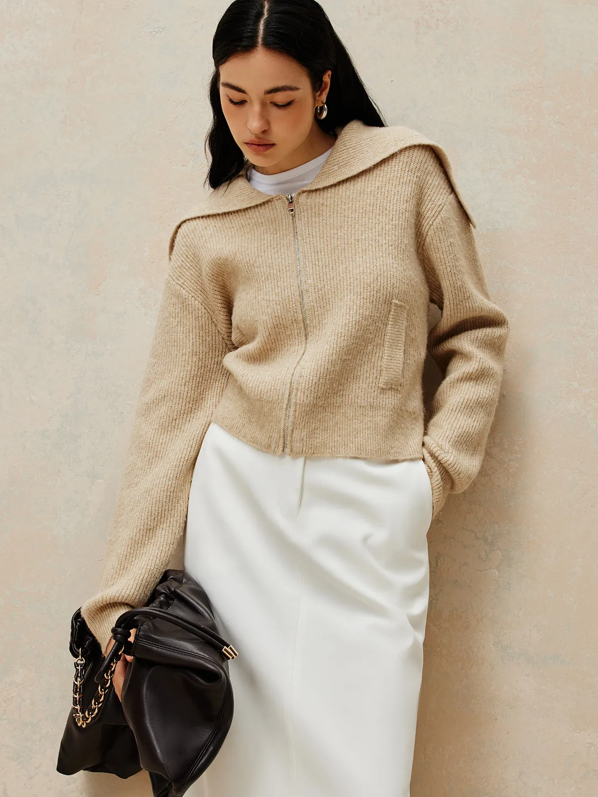 Zipper Pluffy Knit Outerwear sold by COMMENSE product image thumbnail 5