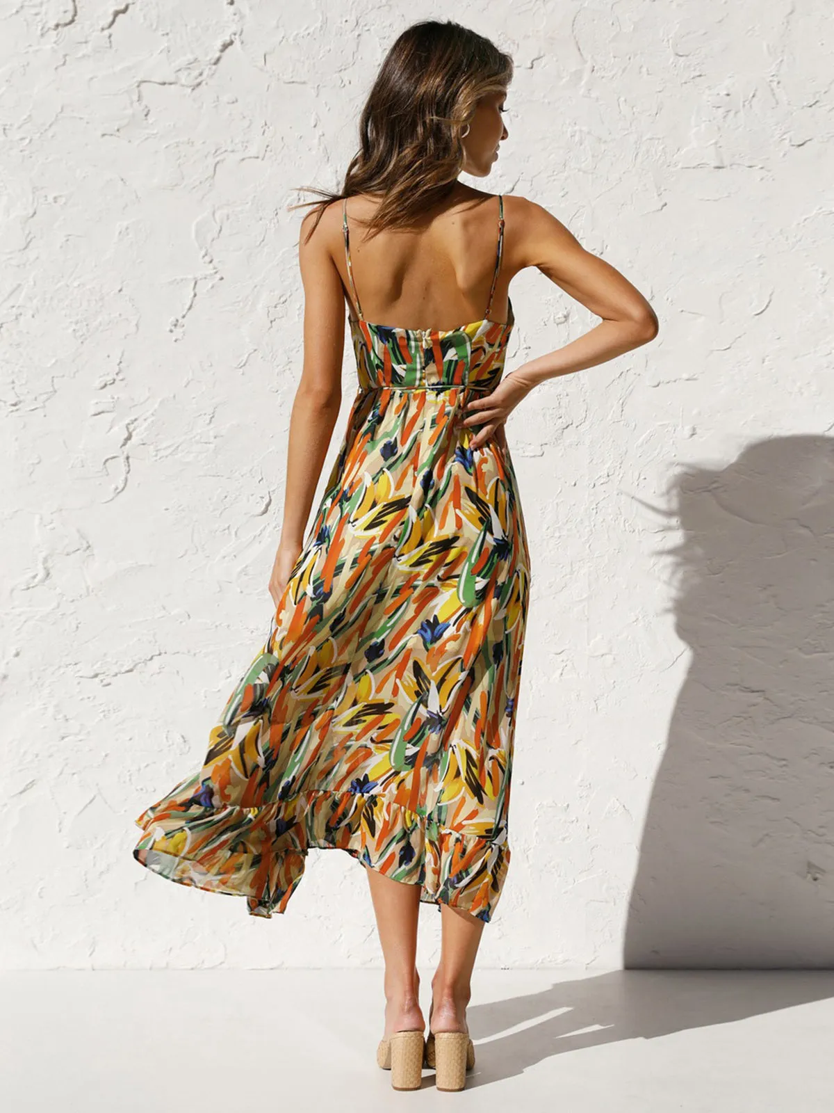 Multi Color Print Cami Midi Dress sold by COMMENSE product image thumbnail 4