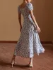 Floral Knotted Split Long Dress sold by COMMENSE