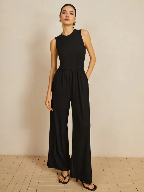Sleeveless Wide Leg Jumpsuit sold by COMMENSE