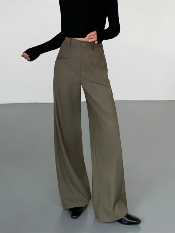 Cotton Straight Leg Pocket Dress Pants sold by COMMENSE